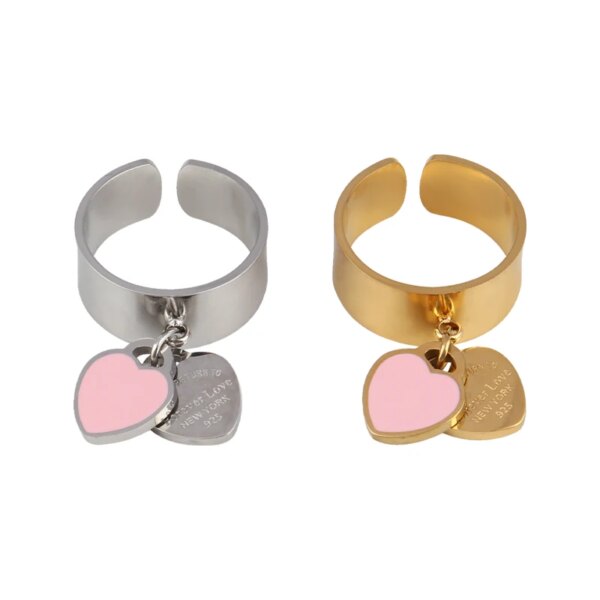 Bague fantaisie femme en Acier Inoxydable, Anneau Large de Punk Géométrique Rond Ouvert