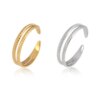 Bague fantaisie femme en Acier Inoxydable, Anneau Large de Punk Géométrique Rond Ouvert