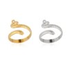 Bague fantaisie femme en Acier Inoxydable, Anneau Large de Punk Géométrique Rond Ouvert