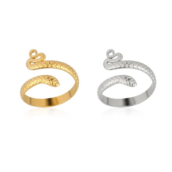 Bague fantaisie femme en Acier Inoxydable, Anneau Large de Punk Géométrique Rond Ouvert