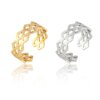 Bague fantaisie femme en Acier Inoxydable, Anneau Large de Punk Géométrique Rond Ouvert