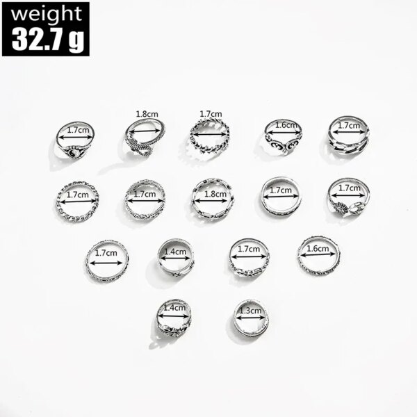 Bague fantaisie femme Ensemble de bagues goutte d'huile, nouveau Style, feuille de serpent