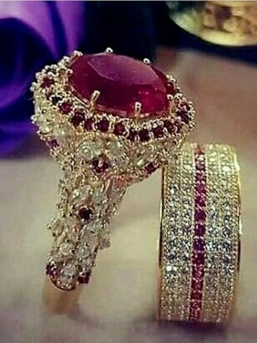 Bague fantaisie femme Hip Hop élégante de couleur or pour femmes