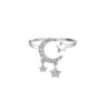 Bague fantaisie femme en argent Sterling 925 avec pompon lune pour femme