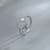 Bague fantaisie femme en argent Sterling 925 avec pompon lune pour femme