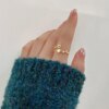 Bague fantaisie femme en argent Sterling 925 avec pompon lune pour femme