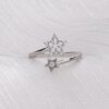 Bague fantaisie femme en argent Sterling 925 avec pompon lune pour femme