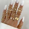 Bague fantaisie femme ensemble de bagues en forme de cœur pour femmes, Vintage