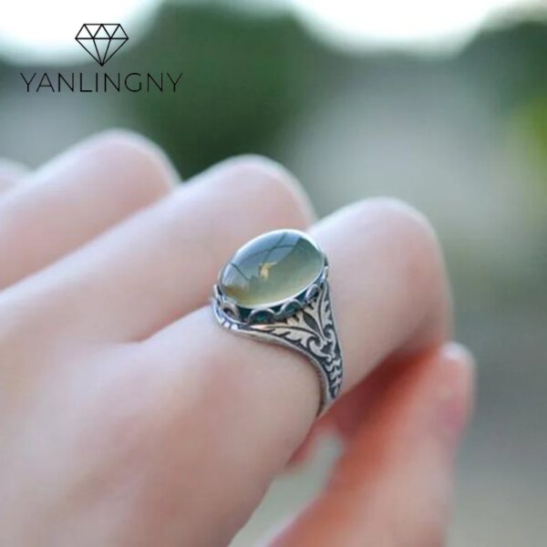 Bague fantaisie femme ovale rétro Vintage pour femmes, anneau d'humeur à couleur changeante