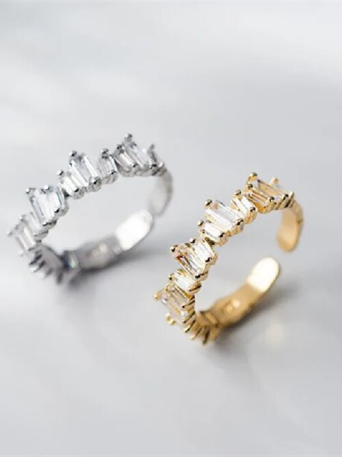 Bague fantaisie femme trapézoïdale de Style Mori, diamant intégré, Super Flash, Unique