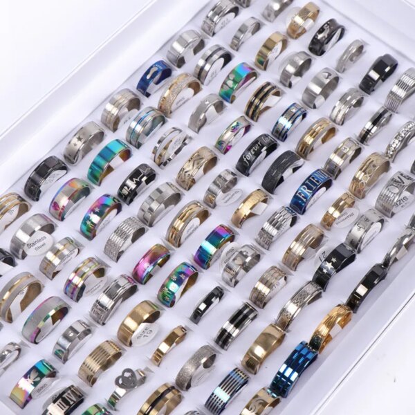 Bague fantaisie femme 20 pcs/lot Mode Classique Creux Rayure Lumineuse Hommes Femmes