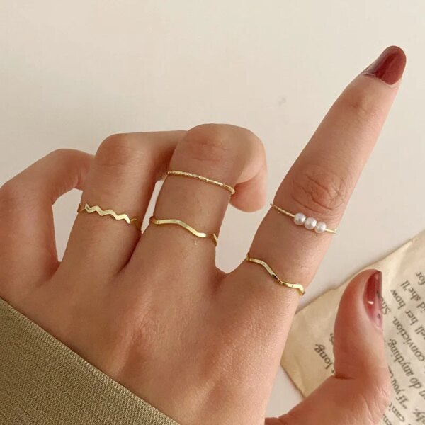 Bague fantaisie femme ensemble de bagues en forme de cœur pour femmes, Vintage