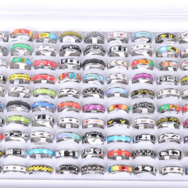 33232-9c3c0e.jpg Bague fantaisie femme 20 pcs/lot Mode Classique Creux Rayure Lumineuse Hommes Femmes