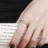Bague de promesse de Couple en acier avec Double cœur gravé, 2 pièces, bijoux de mode
