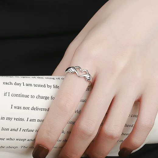 Bague de promesse de Couple en acier avec Double cœur gravé, 2 pièces, bijoux de mode