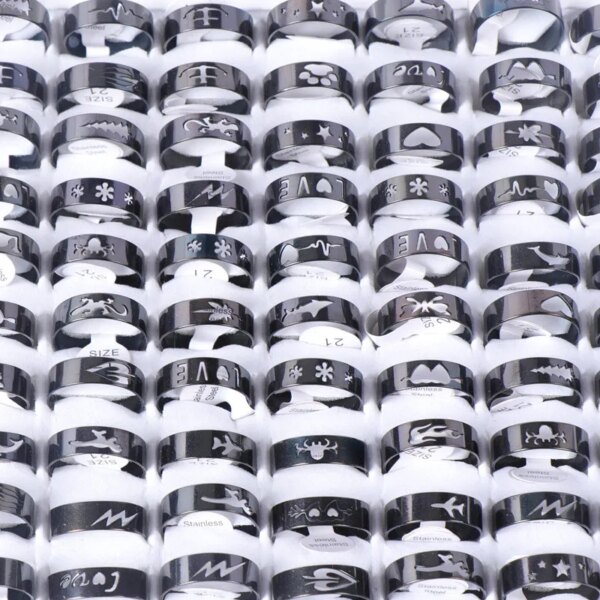 Bague fantaisie femme 20 pcs/lot Mode Classique Creux Rayure Lumineuse Hommes Femmes