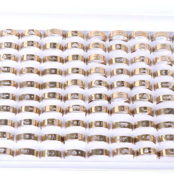 Bague fantaisie femme 20 pcs/lot Mode Classique Creux Rayure Lumineuse Hommes Femmes