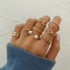 Bague fantaisie femme ensemble de bagues en forme de cœur pour femmes, Vintage