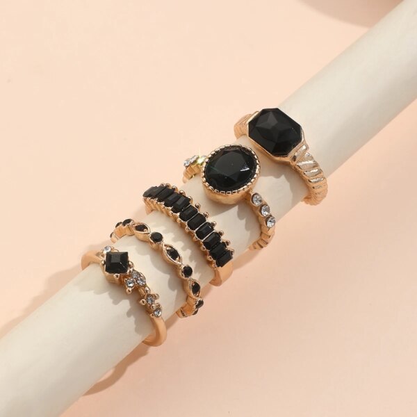 33309-606025.jpg Bague fantaisie femme ensemble de bagues en cristal vert pour femmes, plaqué or