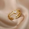 Bague fantaisie femme porte-bonheur mauvais œil bleu turc pour femmes