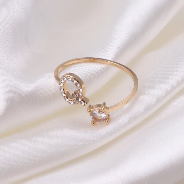 Bague fantaisie femme ouvertes ajustables avec lettres pour hommes et femmes