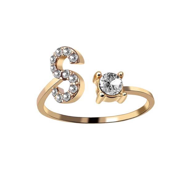 Bague fantaisie femme ouvertes ajustables avec lettres pour hommes et femmes