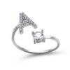 Bague fantaisie femme ouvertes ajustables avec lettres pour hommes et femmes