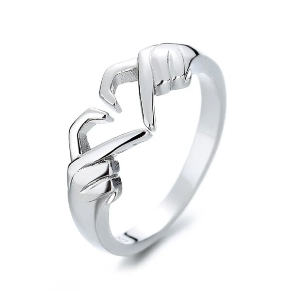 Bague fantaisie femme de mode romantique en forme de cœur pour femme, bijou de Couple