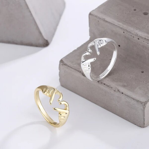 Bague fantaisie femme de mode romantique en forme de cœur pour femme, bijou de Couple