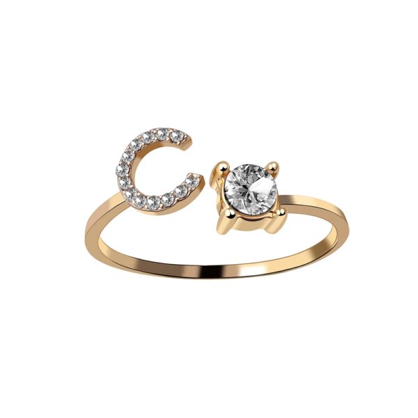 Bague fantaisie femme ouvertes ajustables avec lettres pour hommes et femmes