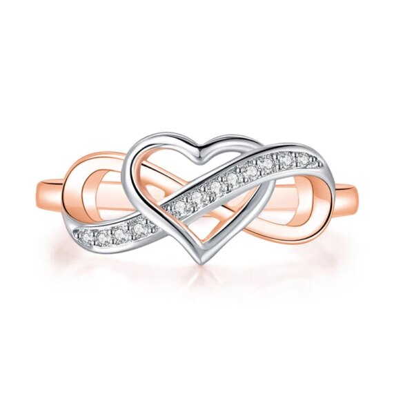 Bague de fiançailles femme d'amour de Couple infini pour femmes, bijou délicat Double couleur