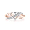 Bague de fiançailles femme d'amour de Couple infini pour femmes, bijou délicat Double couleur
