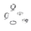 Bague fantaisie femme en forme de cœur géométrique pour femmes, ensemble de 5 pièces
