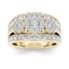 Bague de fiançailles de femme Ensemble de bagues de mariée, couleur or de luxe, forme géométrique