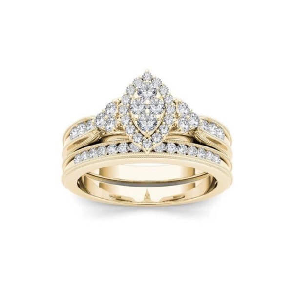 33839-f8f4a9.jpg Bague de fiançailles de femme Ensemble de bagues de mariée, couleur or de luxe, forme géométrique