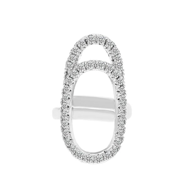 Bague fantaisie femme d'ongle en Zircon incrusté de cuivre, anneau de manucure plaqué or pour femmes