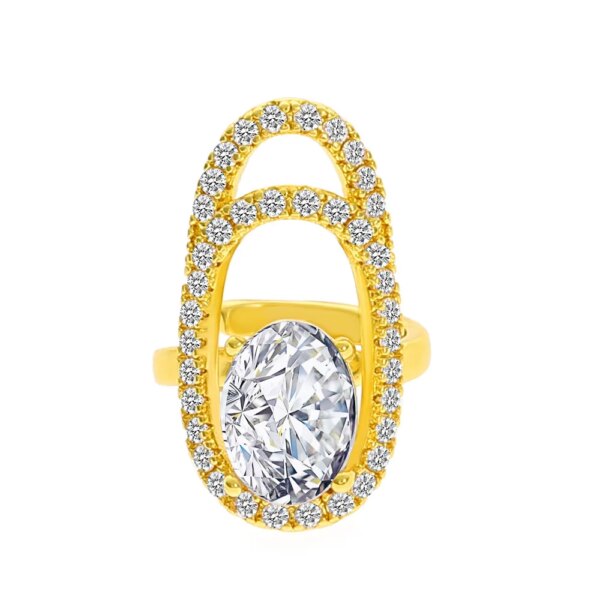 Bague fantaisie femme d'ongle en Zircon incrusté de cuivre, anneau de manucure plaqué or pour femmes