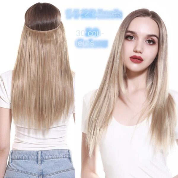 extension cheveux synthétique sans Clip, postiche Ombre SARLA artificielle naturelle