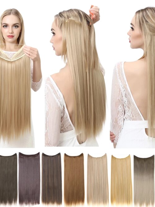 extension cheveux synthétique sans Clip, postiche Ombre SARLA artificielle naturelle