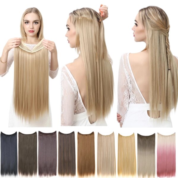 extension cheveux synthétique sans Clip, postiche Ombre SARLA artificielle naturelle