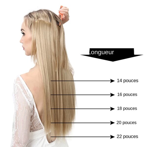 extension cheveux synthétique sans Clip, postiche Ombre SARLA artificielle naturelle