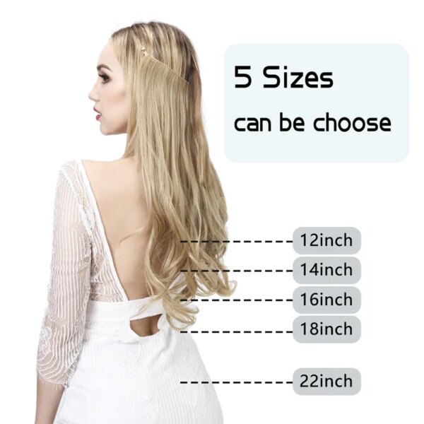 extension cheveux Synthétique Naturelles sans Clip, Faux Cheveux Artificiels Ondulés