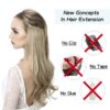 extension cheveux Synthétique Naturelles sans Clip, Faux Cheveux Artificiels Ondulés