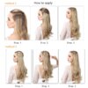 extension cheveux Synthétique Naturelles sans Clip, Faux Cheveux Artificiels Ondulés