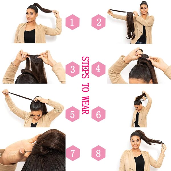 extension cheveux synthétique à Clip 34 pouces