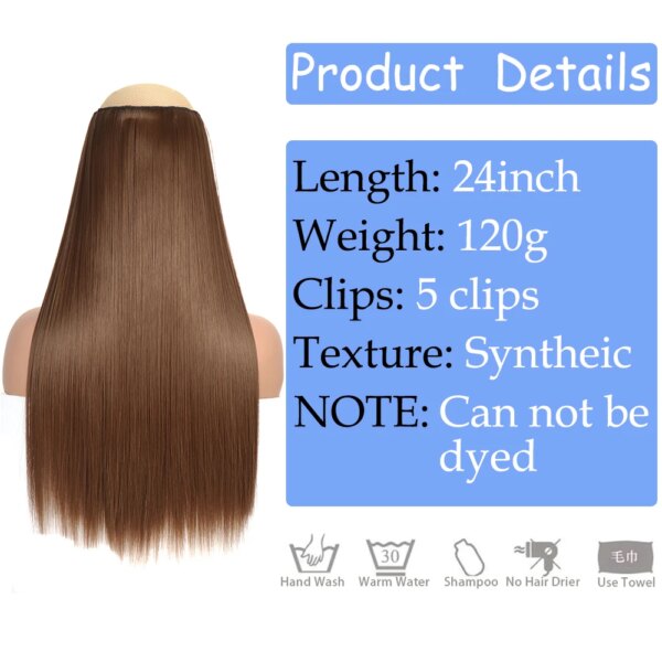 Queue de cheval synthétiques pour femme, postiche longue, lisse
