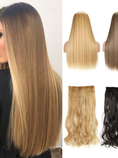 Queue de cheval synthétiques pour femme, postiche longue, lisse