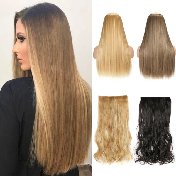 Queue de cheval synthétiques pour femme, postiche longue, lisse