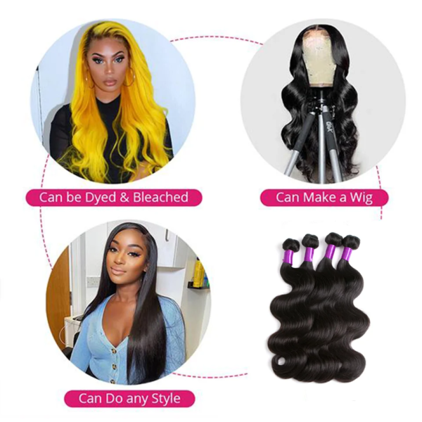 tissage bresilien naturel Remy Body Wave – Perstar, 8-28 pouces