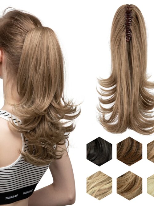 extension cheveux Synthétiques à Pince avec Bande Élastique, Fausse Queue de Cheval